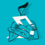 Man hugging the Addigy logo.