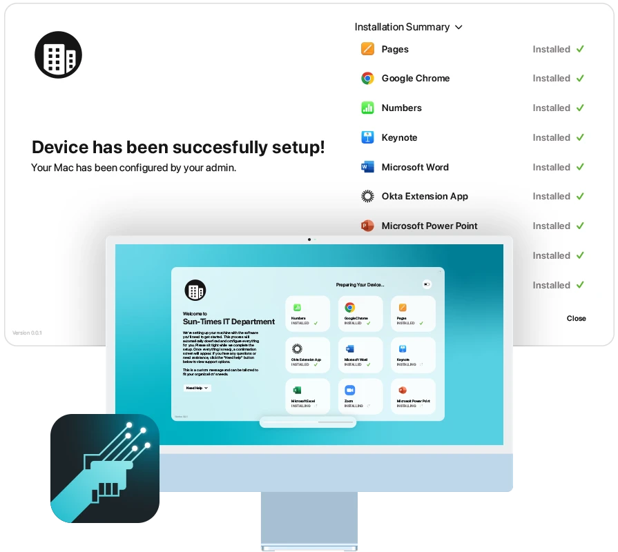 Visually demonstrate Addigy Assist Addigy Assist logo and screenshots