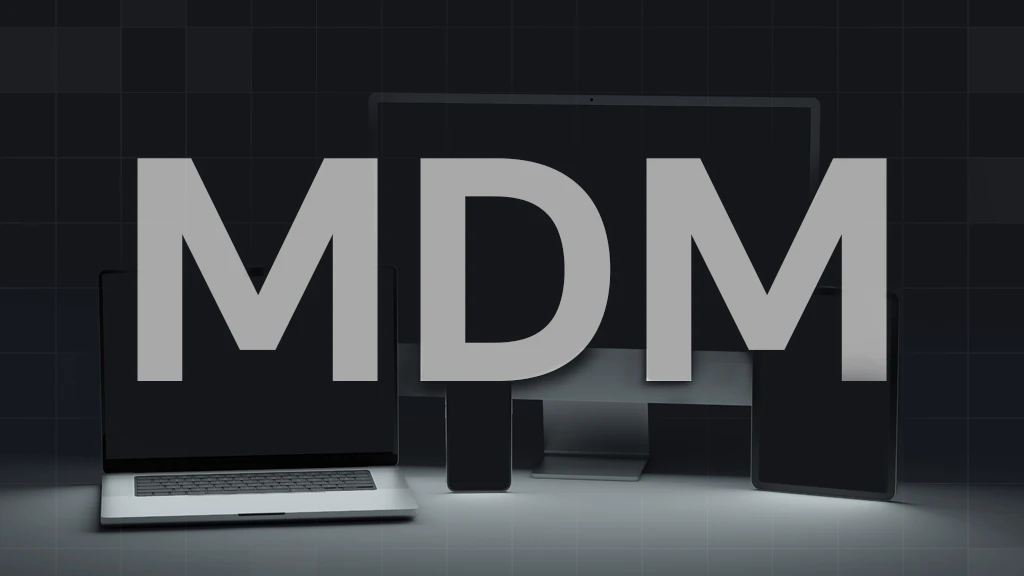 Apple deices with MDM letters up front.