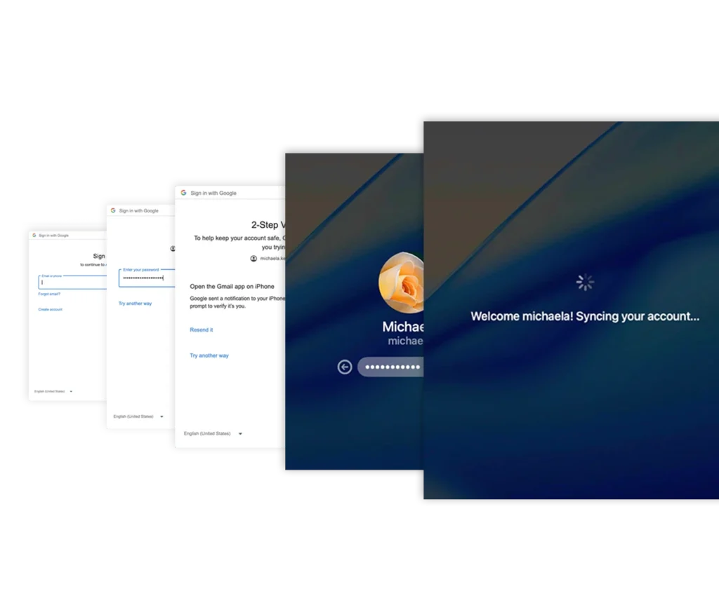 Addigy Identity login steps UI