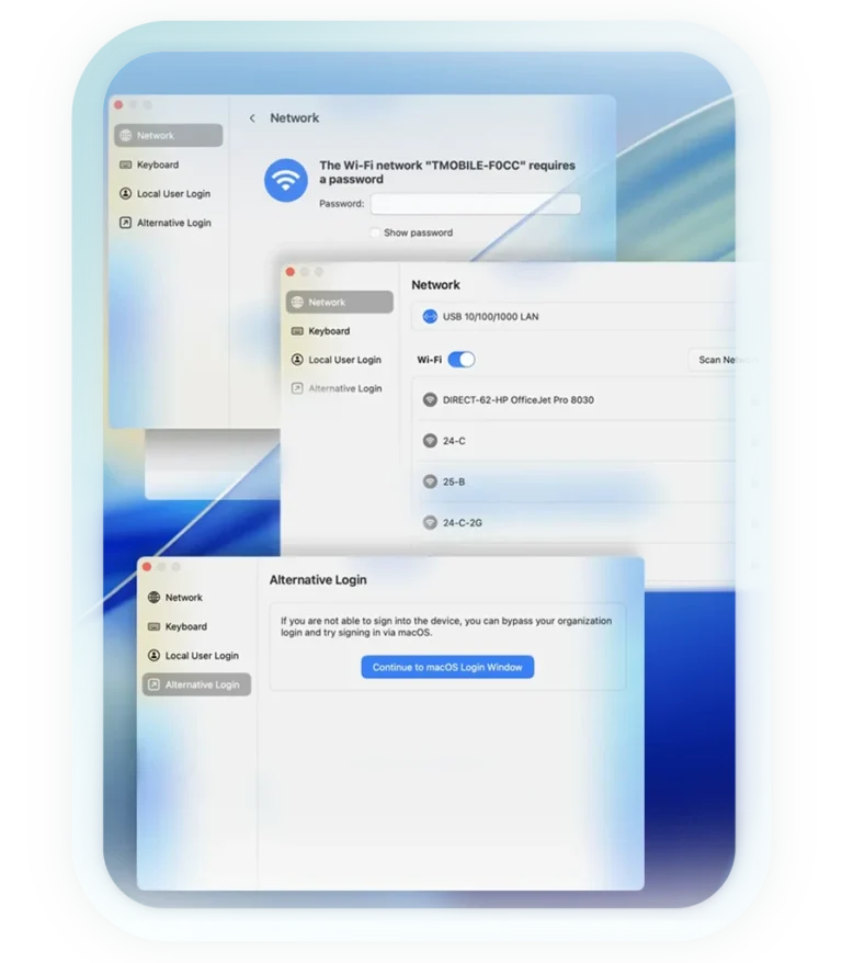 Addigy Identity network selection UI
