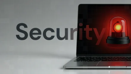 Security word over a beacon on a Macbook pro screen