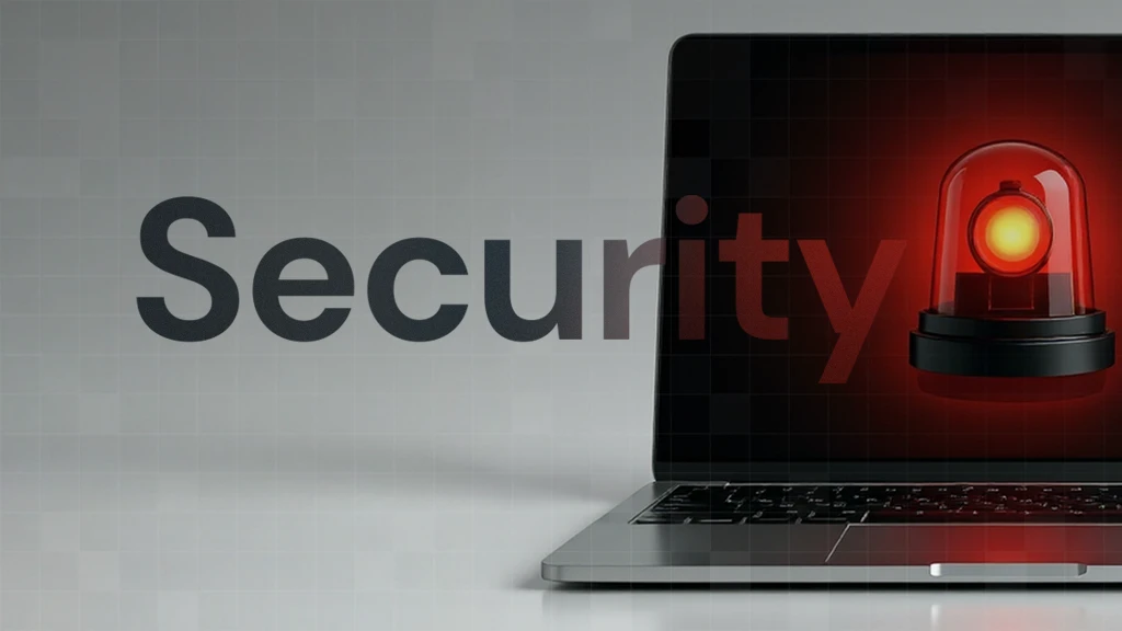 Security word over a beacon on a Macbook pro screen