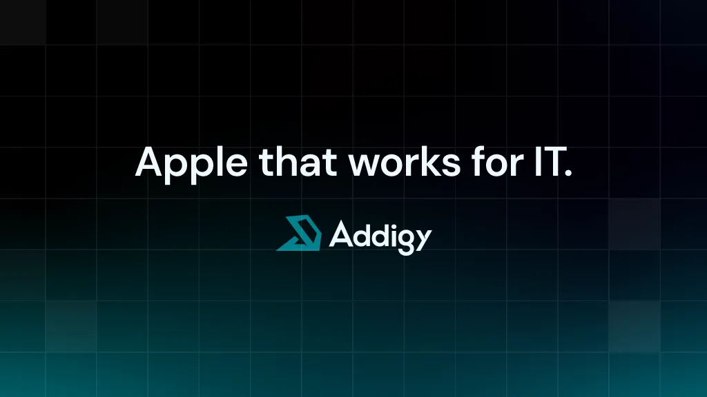 Addigy logo with tagline Apple that works for IT