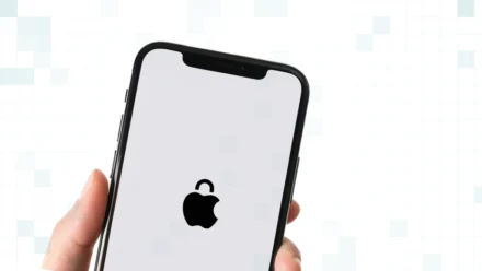 iPhone with Apple lock logo