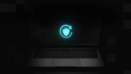 Macbook Pro with Addigy Security Suite logo on screen