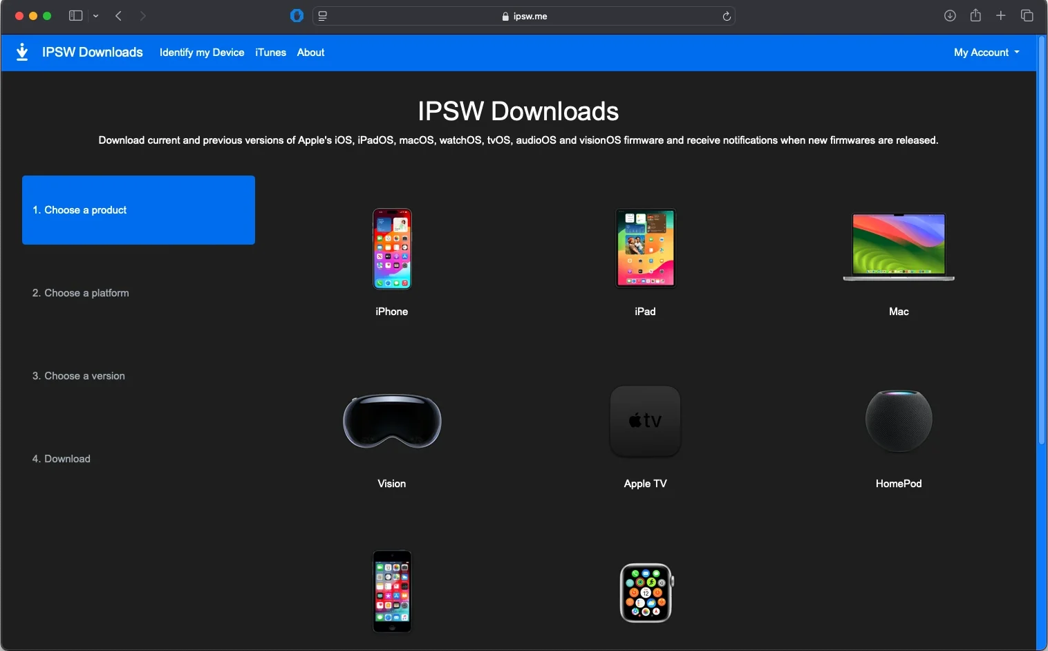Apple platform picker