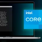 Terminal showing softwareupdate command to download a full macOS installer on an Intel-based Mac.