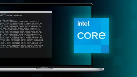 Terminal showing softwareupdate command to download a full macOS installer on an Intel-based Mac.