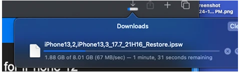 IPSW file being downloaded