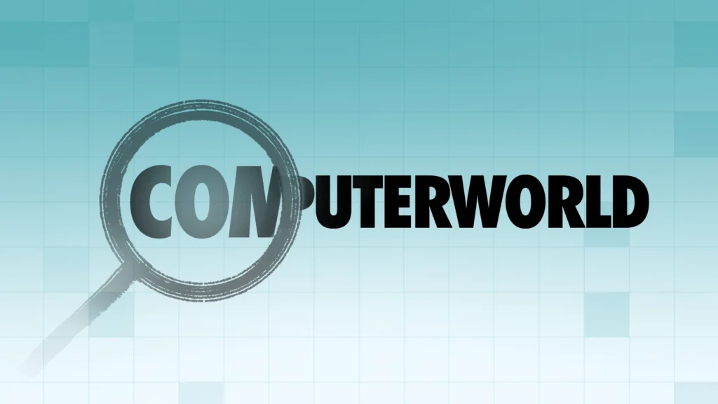 Computerworld logo over Addigy teal background grid