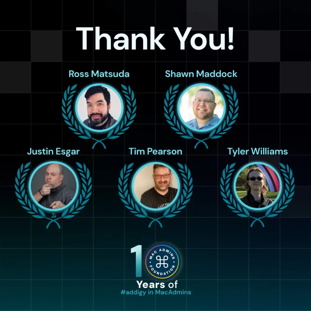 Addigy 10 years in MacAdmins award winners