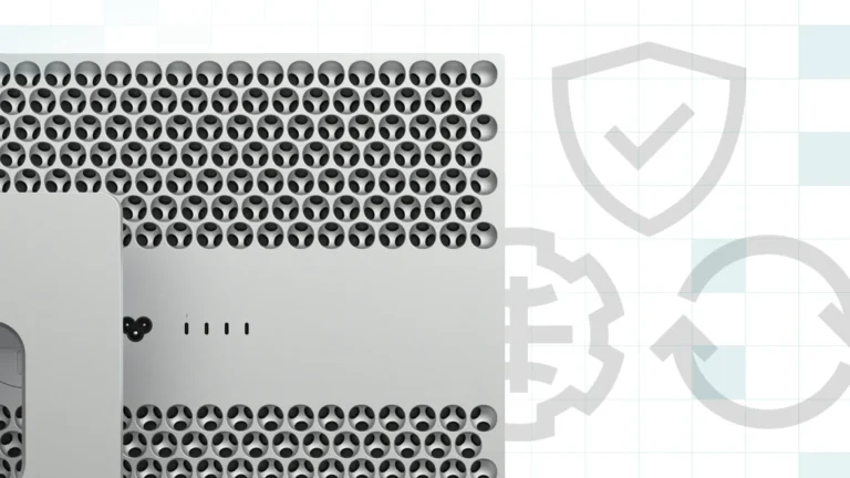 Apple XDR display with Addigy icons on the background