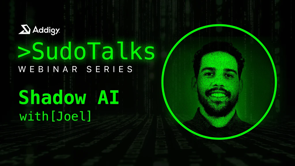 Cover for Addigy SudoTalks about shadow AI host by Joel Cedano