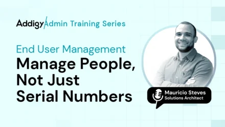 End User Management webinar cover with Mauricio Steves
